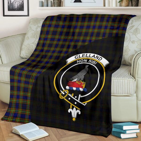 Clelland Modern Clan Blanket, Scottish Tartan Clelland Modern Clans Blanket Wave Style - Image 2