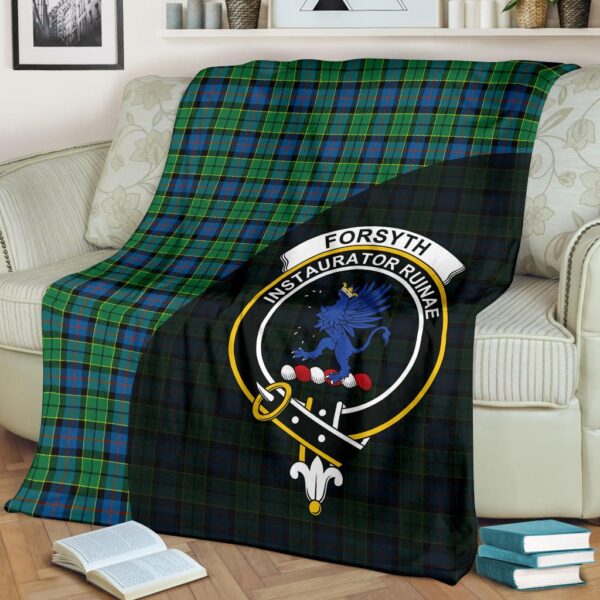 Forsyth Ancient Clan Blanket, Scottish Tartan Forsyth Ancient Clans Blanket Wave Style - Image 2