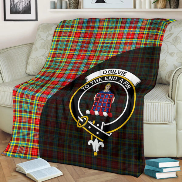 Ogilvie Clan Blanket, Scottish Tartan Ogilvie Clans Blanket Wave Style - Image 2