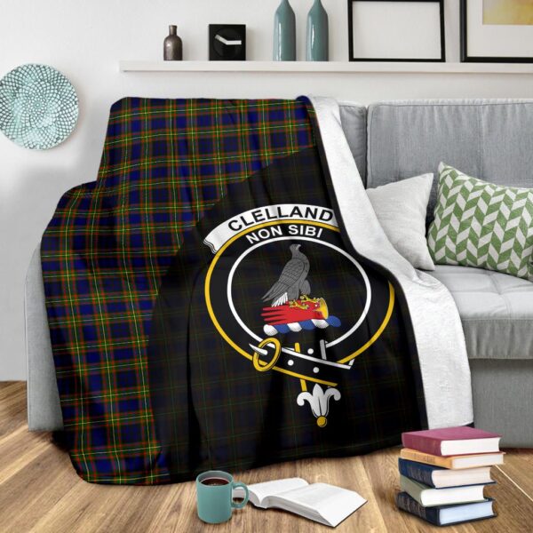 Clelland Modern Clan Blanket, Scottish Tartan Clelland Modern Clans Blanket Wave Style - Image 3