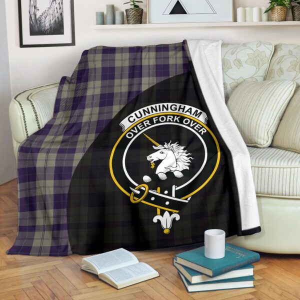 Cunningham Dress Blue Dancers Clan Blanket, Scottish Tartan Cunningham Dress Blue Dancers Clans Blanket Wave Style