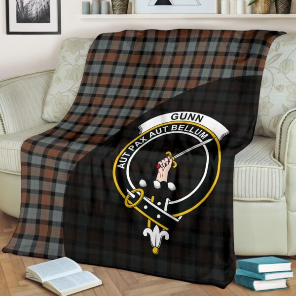 Gunn Weathered Clan Blanket, Scottish Tartan Gunn Weathered Clans Blanket Wave Style - Image 2