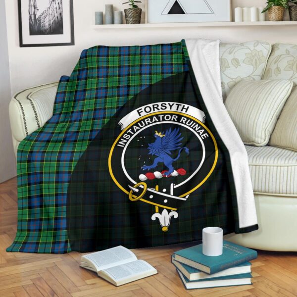 Forsyth Ancient Clan Blanket, Scottish Tartan Forsyth Ancient Clans Blanket Wave Style