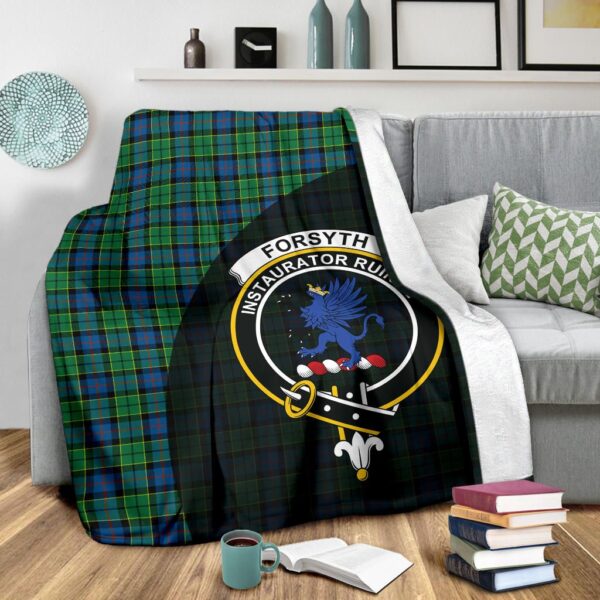 Forsyth Ancient Clan Blanket, Scottish Tartan Forsyth Ancient Clans Blanket Wave Style - Image 3