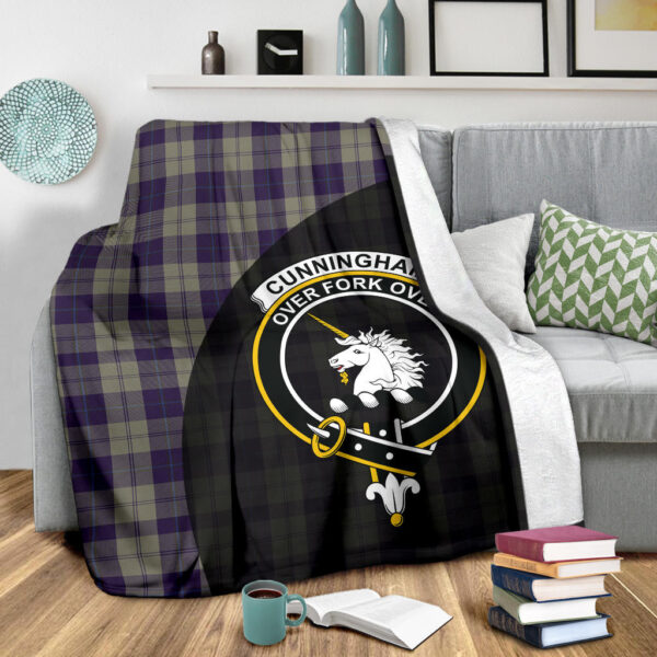 Cunningham Dress Blue Dancers Clan Blanket, Scottish Tartan Cunningham Dress Blue Dancers Clans Blanket Wave Style - Image 3