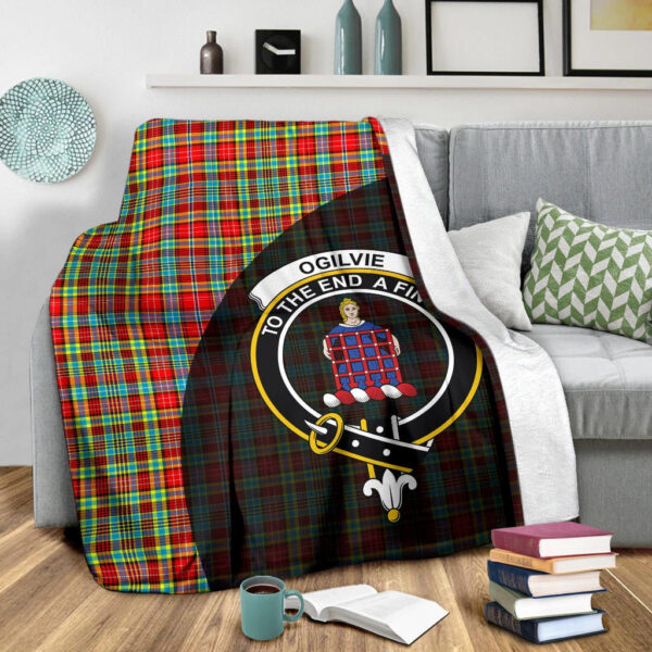 Ogilvie Clan Blanket, Scottish Tartan Ogilvie Clans Blanket Wave Style - Image 3