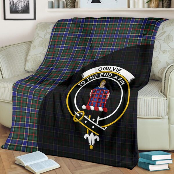 Ogilvie Hunting Modern Clan Blanket, Scottish Tartan Ogilvie Hunting Modern Clans Blanket Wave Style - Image 2