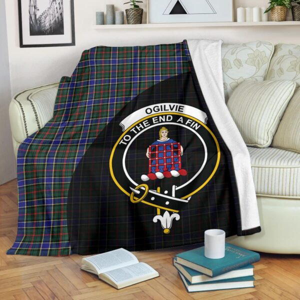 Ogilvie Hunting Modern Clan Blanket, Scottish Tartan Ogilvie Hunting Modern Clans Blanket Wave Style