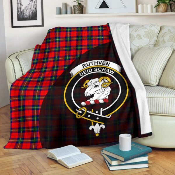 Ruthven Modern Clan Blanket, Scottish Tartan Ruthven Modern Clans Blanket Wave Style