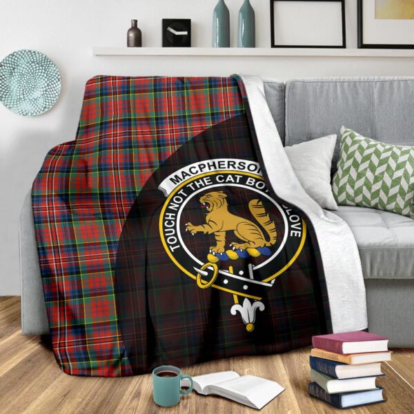 MacPherson Ancient Clan Blanket, Scottish Tartan MacPherson Ancient Clans Blanket Wave Style - Image 3