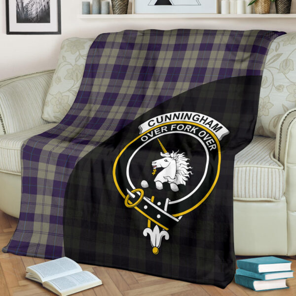 Cunningham Dress Blue Dancers Clan Blanket, Scottish Tartan Cunningham Dress Blue Dancers Clans Blanket Wave Style - Image 2