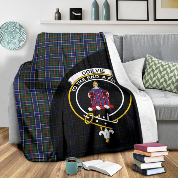 Ogilvie Hunting Modern Clan Blanket, Scottish Tartan Ogilvie Hunting Modern Clans Blanket Wave Style - Image 3