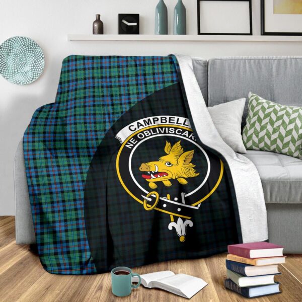 Campbell of Cawdor Ancient Clan Blanket, Scottish Tartan Campbell of Cawdor Ancient Clans Blanket Wave Style - Image 3