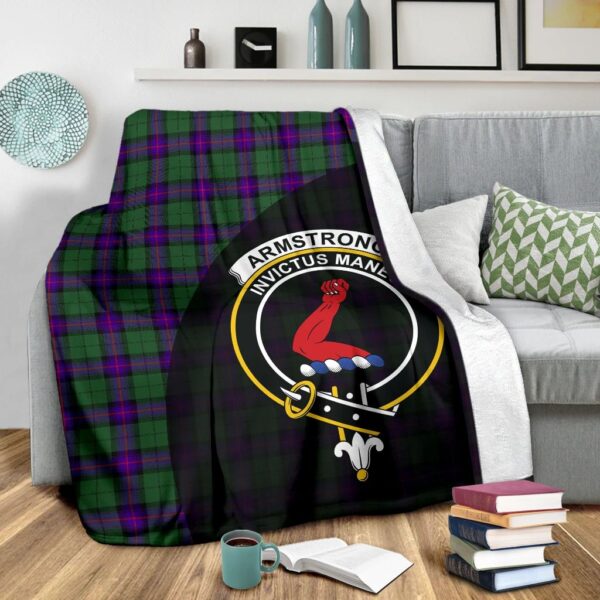 Armstrong Modern Clan Blanket, Scottish Tartan Armstrong Modern Clans Blanket Wave Style - Image 3