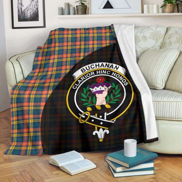 Buchanan Ancient Clan Blanket, Scottish Tartan Buchanan Ancient Clans Blanket Wave Style