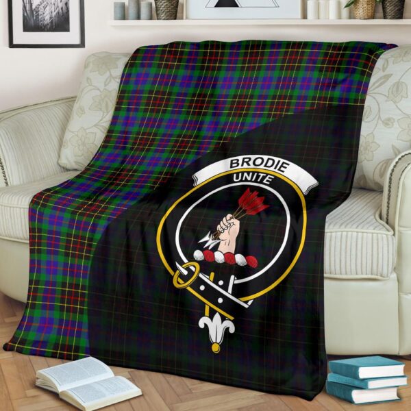 Brodie Hunting Modern Clan Blanket, Scottish Tartan Brodie Hunting Modern Clans Blanket Wave Style - Image 2