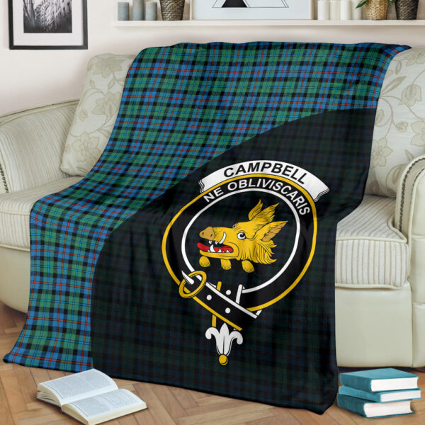 Campbell of Cawdor Ancient Clan Blanket, Scottish Tartan Campbell of Cawdor Ancient Clans Blanket Wave Style - Image 2