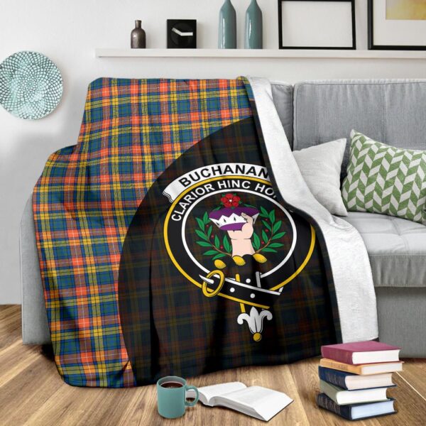 Buchanan Ancient Clan Blanket, Scottish Tartan Buchanan Ancient Clans Blanket Wave Style - Image 3