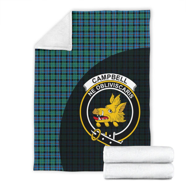 Campbell of Cawdor Ancient Clan Blanket, Scottish Tartan Campbell of Cawdor Ancient Clans Blanket Wave Style - Image 4