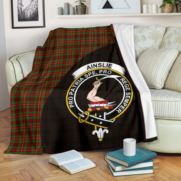 Ainslie Clan Blanket, Scottish Tartan Ainslie Clans Blanket Wave Style