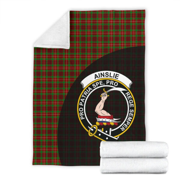 Ainslie Clan Blanket, Scottish Tartan Ainslie Clans Blanket Wave Style - Image 4