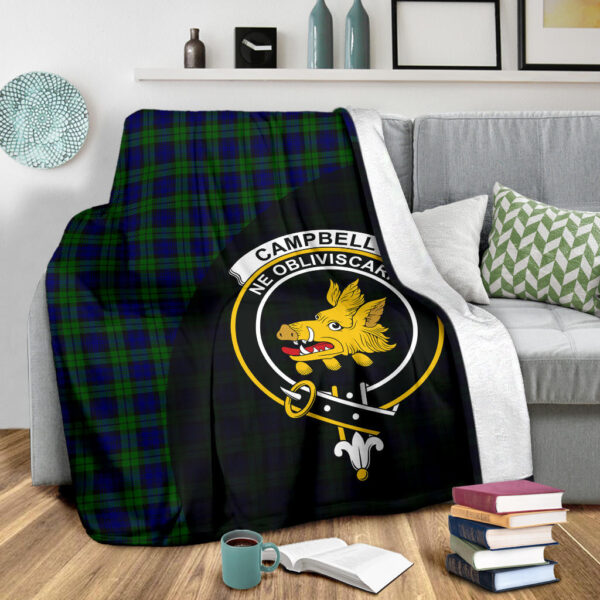 Campbell Modern Clan Blanket, Scottish Tartan Campbell Modern Clans Blanket Wave Style - Image 3