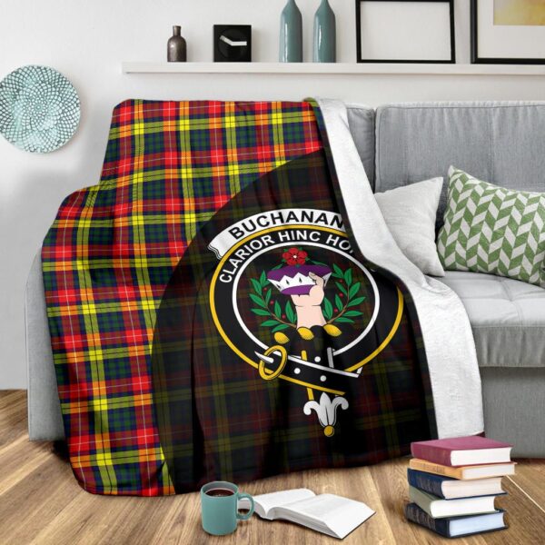 Buchanan Modern Clan Blanket, Scottish Tartan Buchanan Modern Clans Blanket Wave Style - Image 3