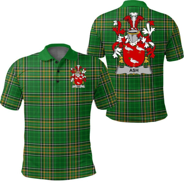 Ash Family Crest Ireland Polo Shirt - Irish National Tartan