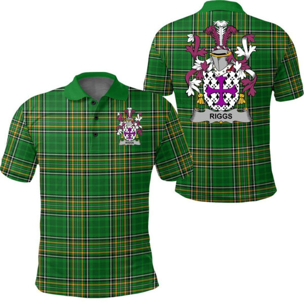 Riggs Family Crest Ireland Polo Shirt - Irish National Tartan