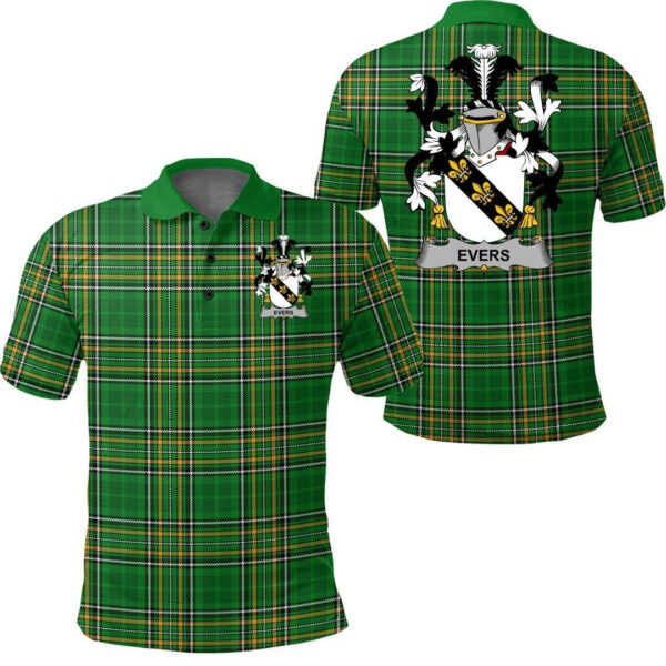 Evers Family Crest Ireland Polo Shirt - Irish National Tartan