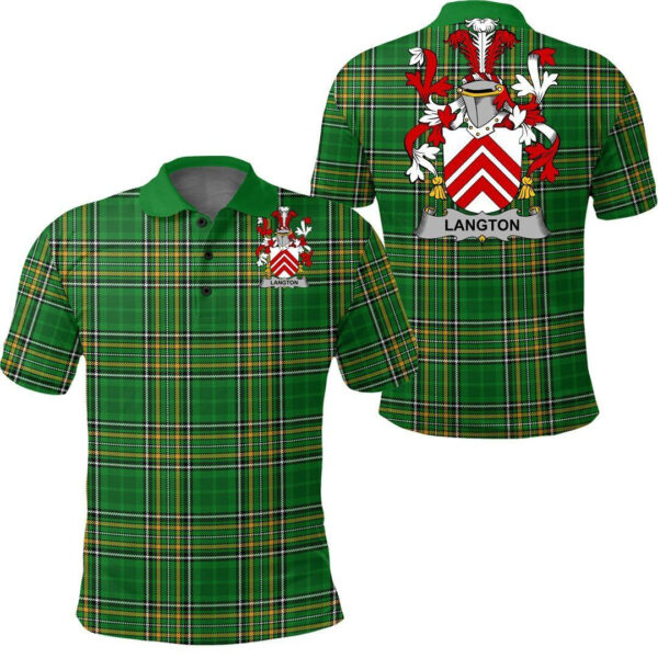 Langton Family Crest Ireland Polo Shirt - Irish National Tartan