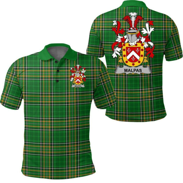 Malpas Family Crest Ireland Polo Shirt - Irish National Tartan