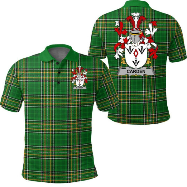 Carden Family Crest Ireland Polo Shirt - Irish National Tartan