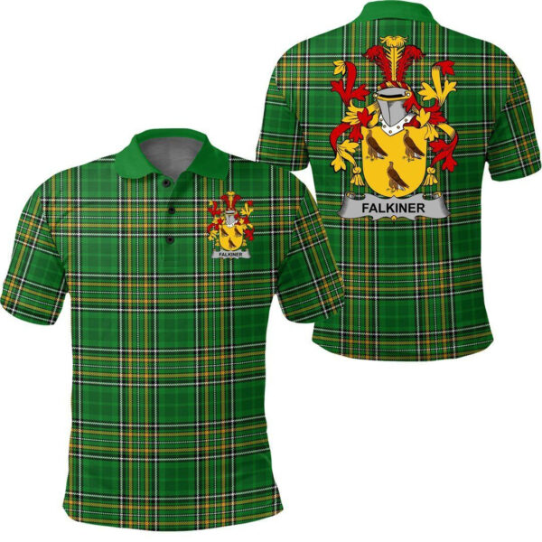 Falkiner Family Crest Ireland Polo Shirt - Irish National Tartan