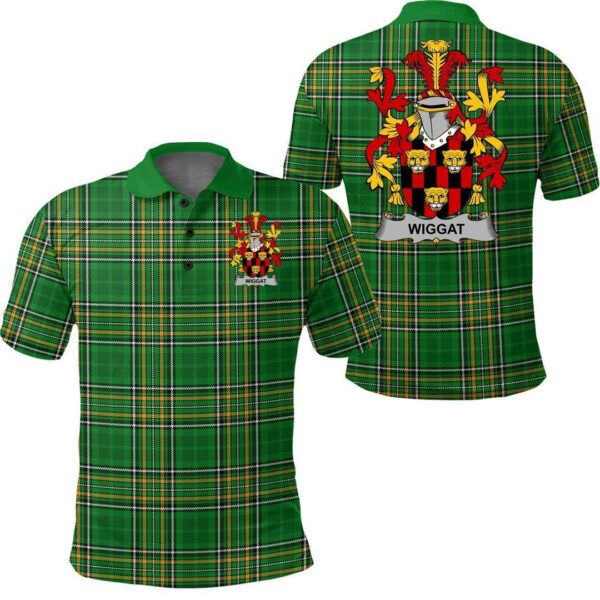 Wiggat Family Crest Ireland Polo Shirt - Irish National Tartan