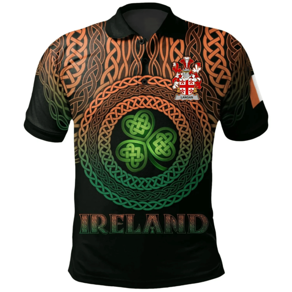 Ireland Polo Shirt - Langan or O'Longan Irish Family Crest Polo Shirt - Celtic Pride - Image 2