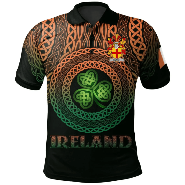 Ireland Polo Shirt - Burgh Irish Family Crest Polo Shirt - Celtic Pride - Image 2