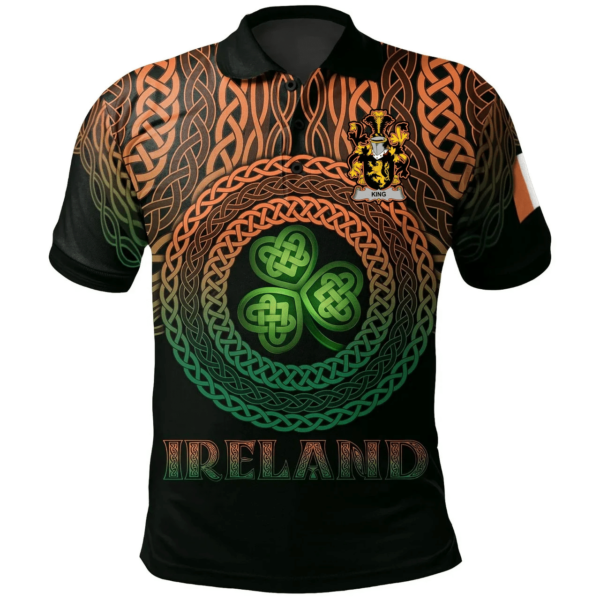 Ireland Polo Shirt - King Irish Family Crest Polo Shirt - Celtic Pride - Image 2