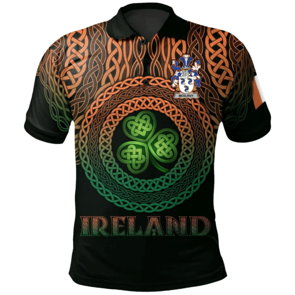 Ireland Polo Shirt - McElroy or Gilroy Irish Family Crest Polo Shirt - Celtic Pride - Image 2