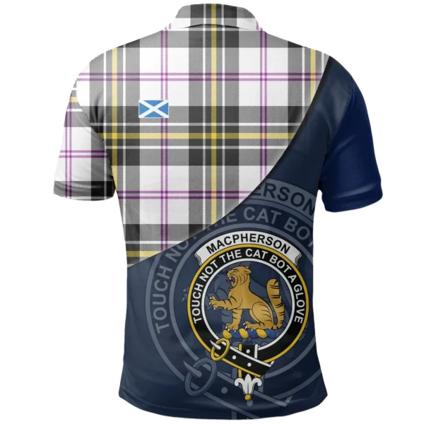 MacPherson Dress Modern Clan Polo Shirt, Scottish Tartan MacPherson Dress Modern Clans Polo Shirt - Image 2