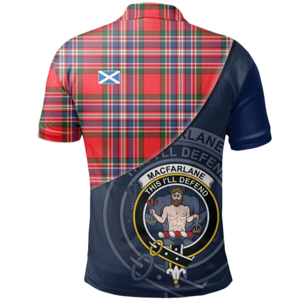 MacFarlane Modern Clan Polo Shirt, Scottish Tartan MacFarlane Modern Clans Polo Shirt - Image 2