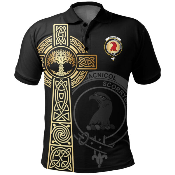 MacNicol (of Scorrybreac) Clan Polo Shirt, Scottish Tartan MacNicol (of Scorrybreac) Clans Polo Shirt Tree Of Life Style