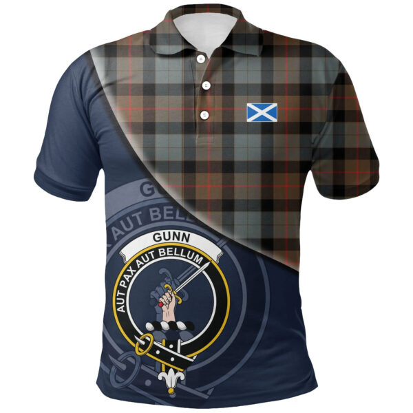 Gunn Weathered Clan Polo Shirt, Scottish Tartan Gunn Weathered Clans Polo Shirt