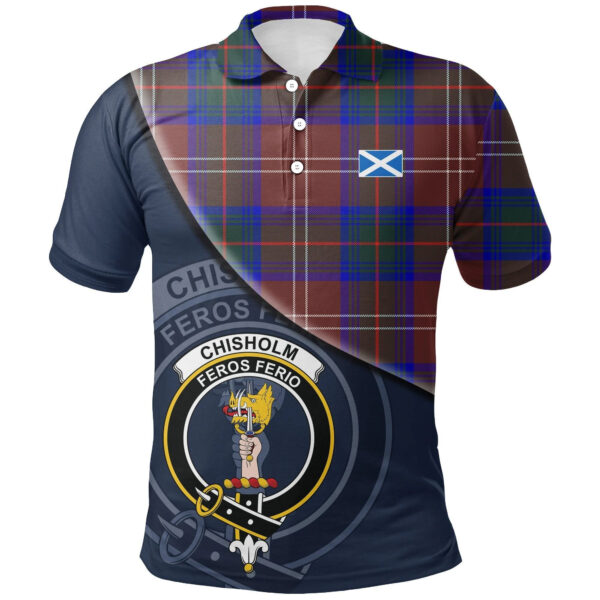 Chisholm Hunting Modern Clan Polo Shirt, Scottish Tartan Chisholm Hunting Modern Clans Polo Shirt