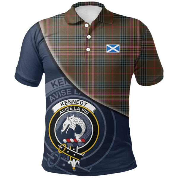 Kennedy Weathered Clan Polo Shirt, Scottish Tartan Kennedy Weathered Clans Polo Shirt