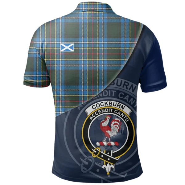 Cockburn Modern Clan Polo Shirt, Scottish Tartan Cockburn Modern Clans Polo Shirt - Image 2