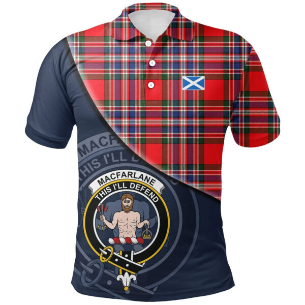 MacFarlane Modern Clan Polo Shirt, Scottish Tartan MacFarlane Modern Clans Polo Shirt