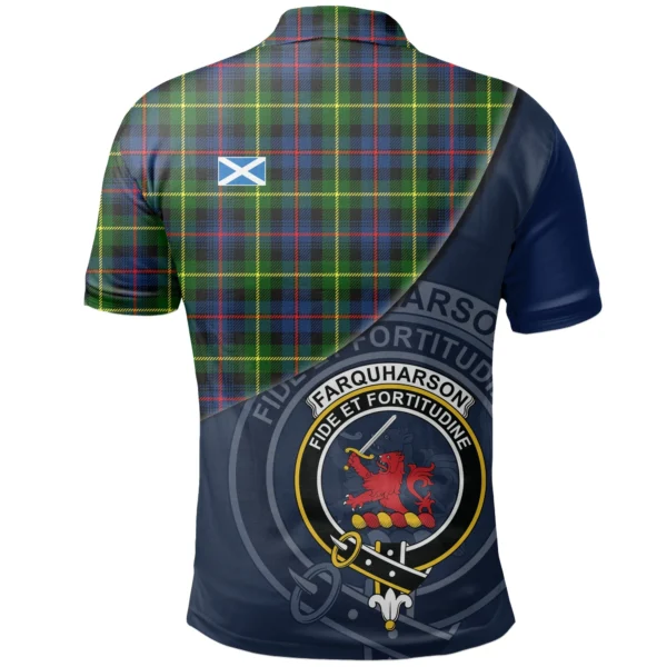 Farquharson Modern Clan Polo Shirt, Scottish Tartan Farquharson Modern Clans Polo Shirt - Image 2