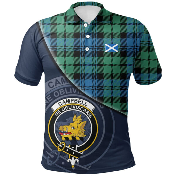 Campbell Ancient 01 Clan Polo Shirt, Scottish Tartan Campbell Ancient 01 Clans Polo Shirt