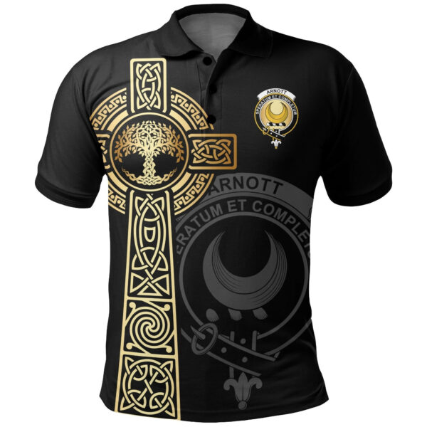 Arnott Clan Polo Shirt, Scottish Tartan Arnott Clans Polo Shirt Tree Of Life Style